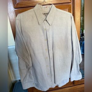 Flax Men's Linen Grey Button Down Shirt